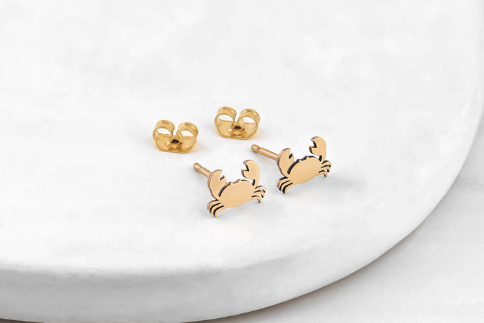 Crab Stud Earrings • Crab Earrings • Crab Jewelry • Gold, Rose Gold, Silver Earrings • Stud Earrings • Gift for Her • Cute Earrings