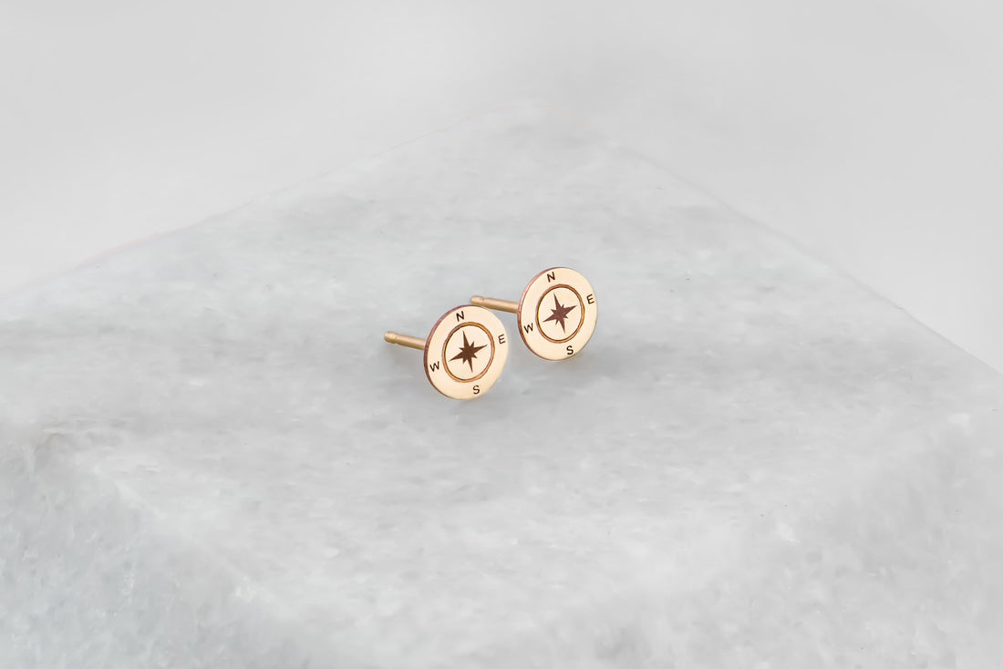 Compass Stud Earrings
