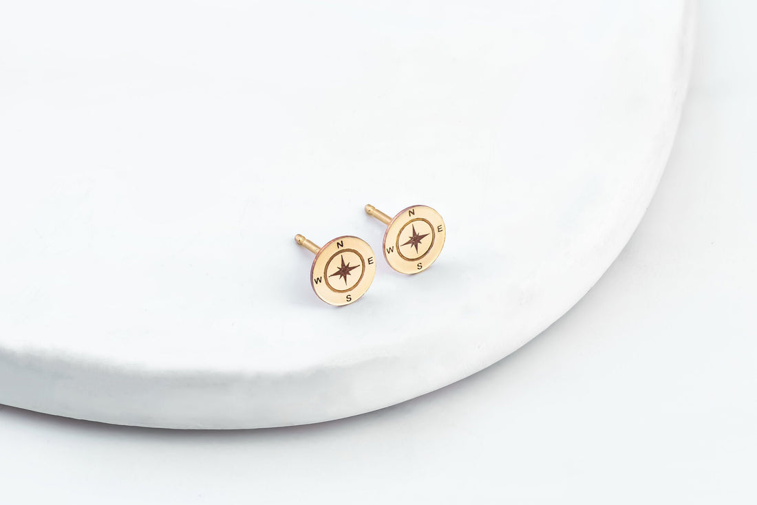 Compass Stud Earrings