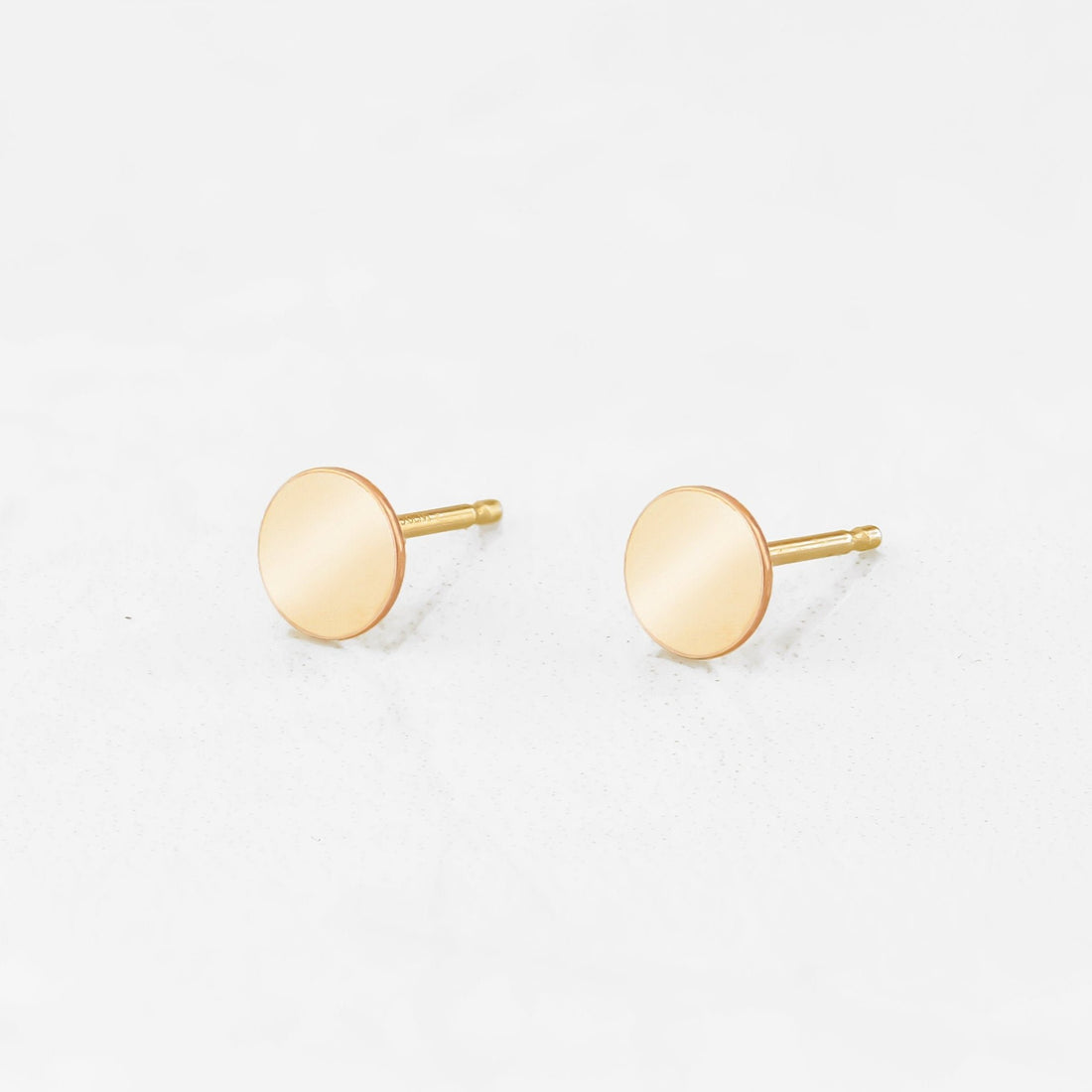 Gold Circle Stud Earrings