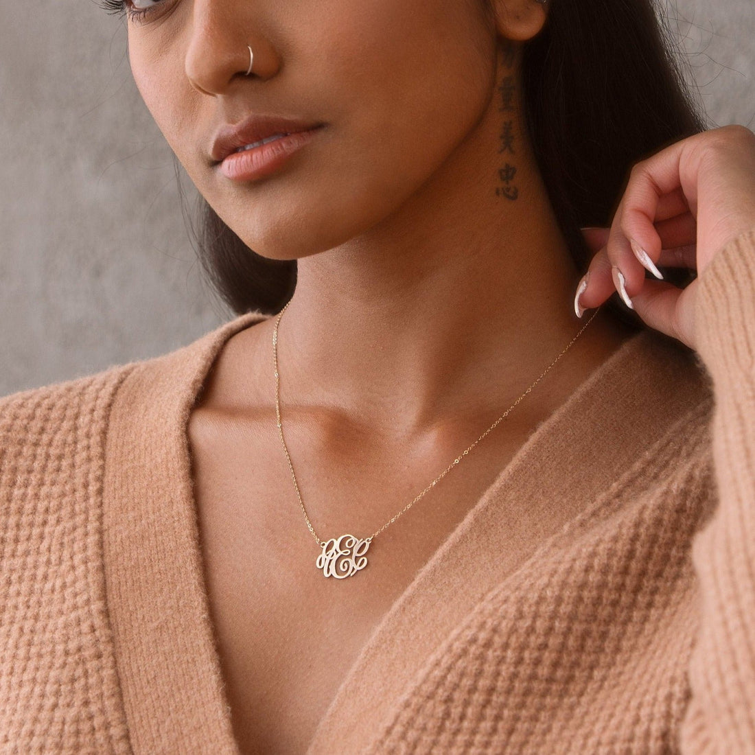 Script Monogram Pendant Necklace
