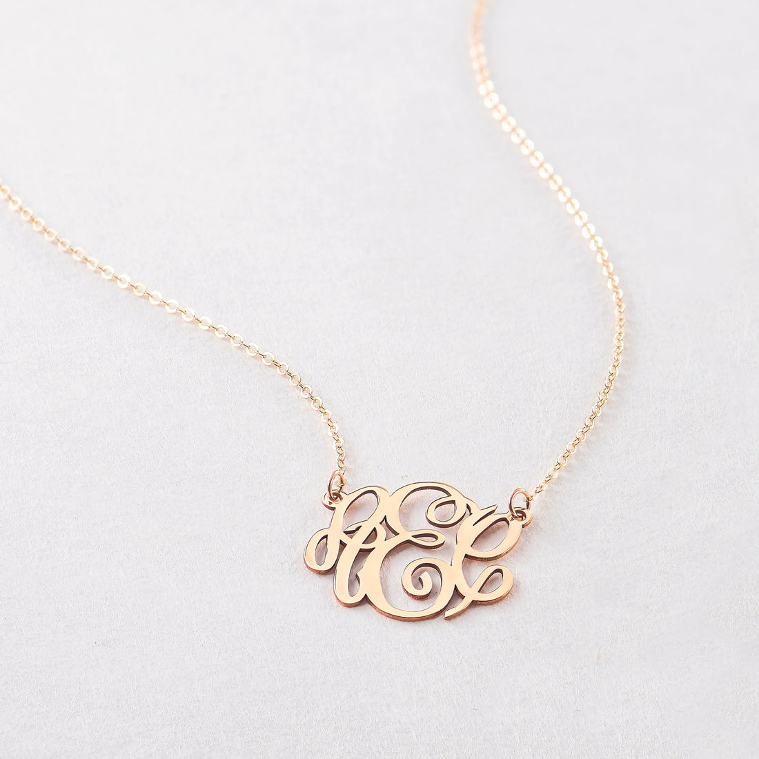 Script Monogram Pendant Necklace