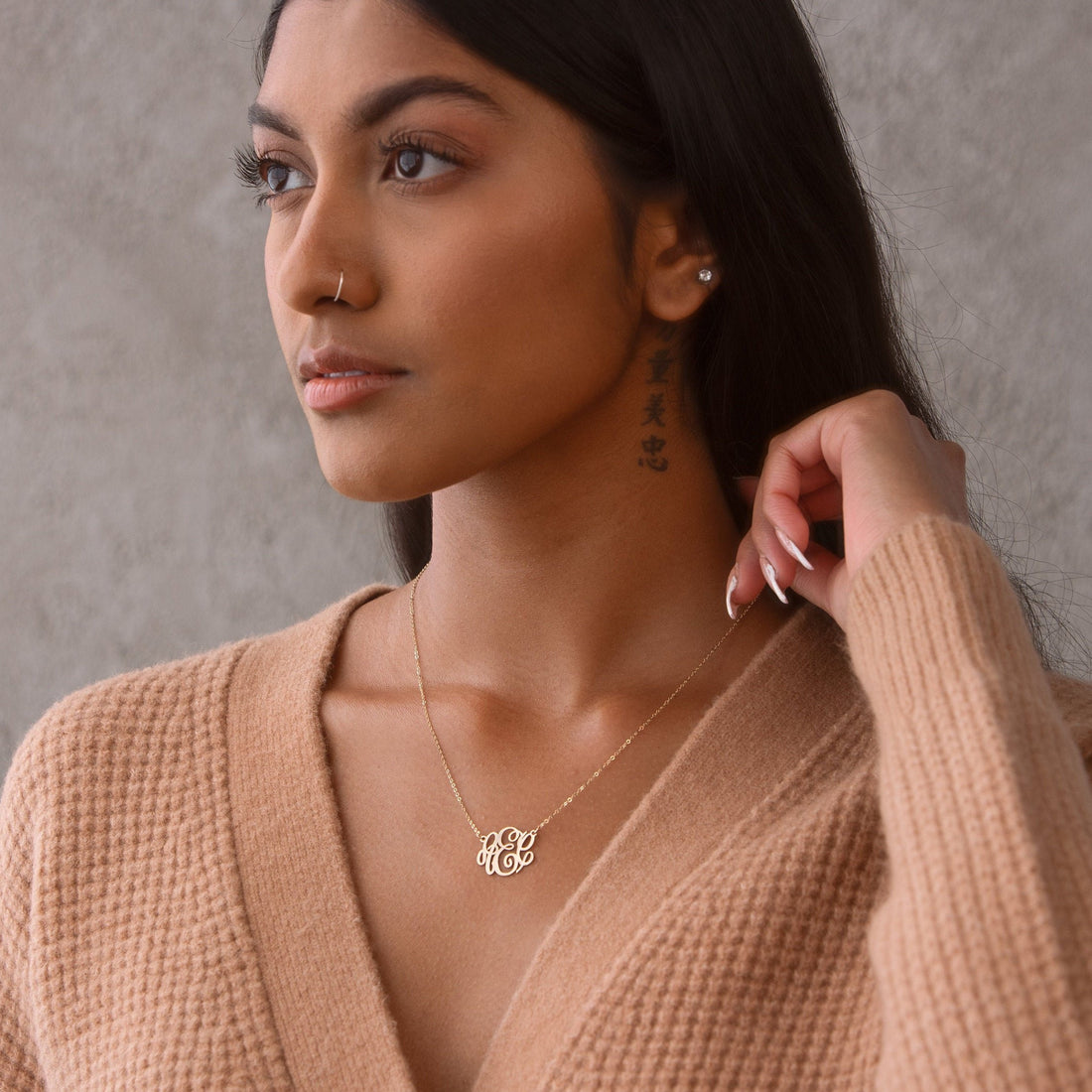 Script Monogram Pendant Necklace