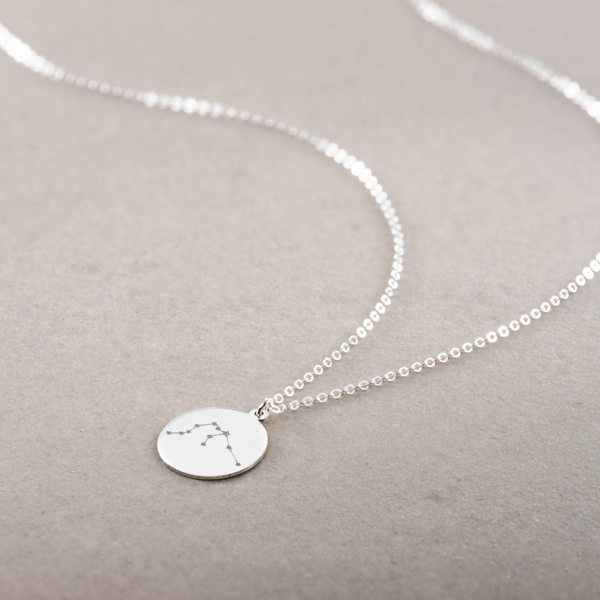 Sterling Silver Zodiac Disc Necklace