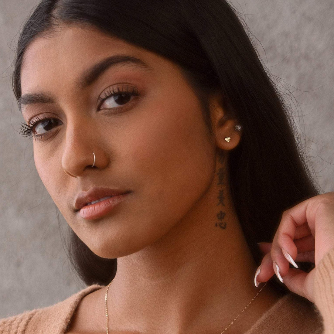 Gold Diamond Stud Earrings