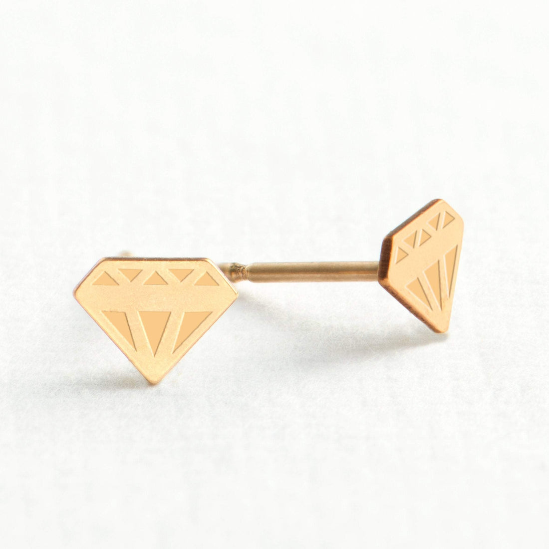 Gold Diamond Stud Earrings