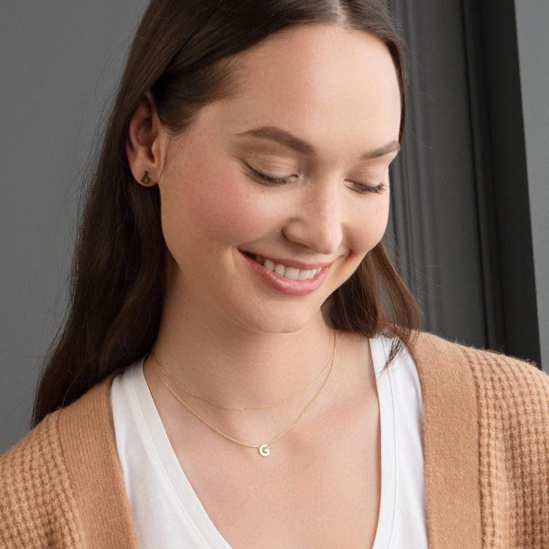Gold Initial Pendant Necklace