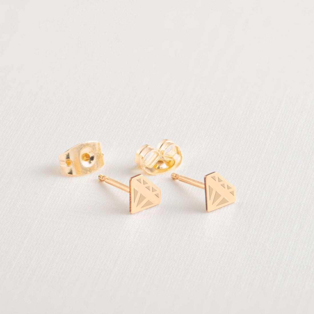 Gold Diamond Stud Earrings