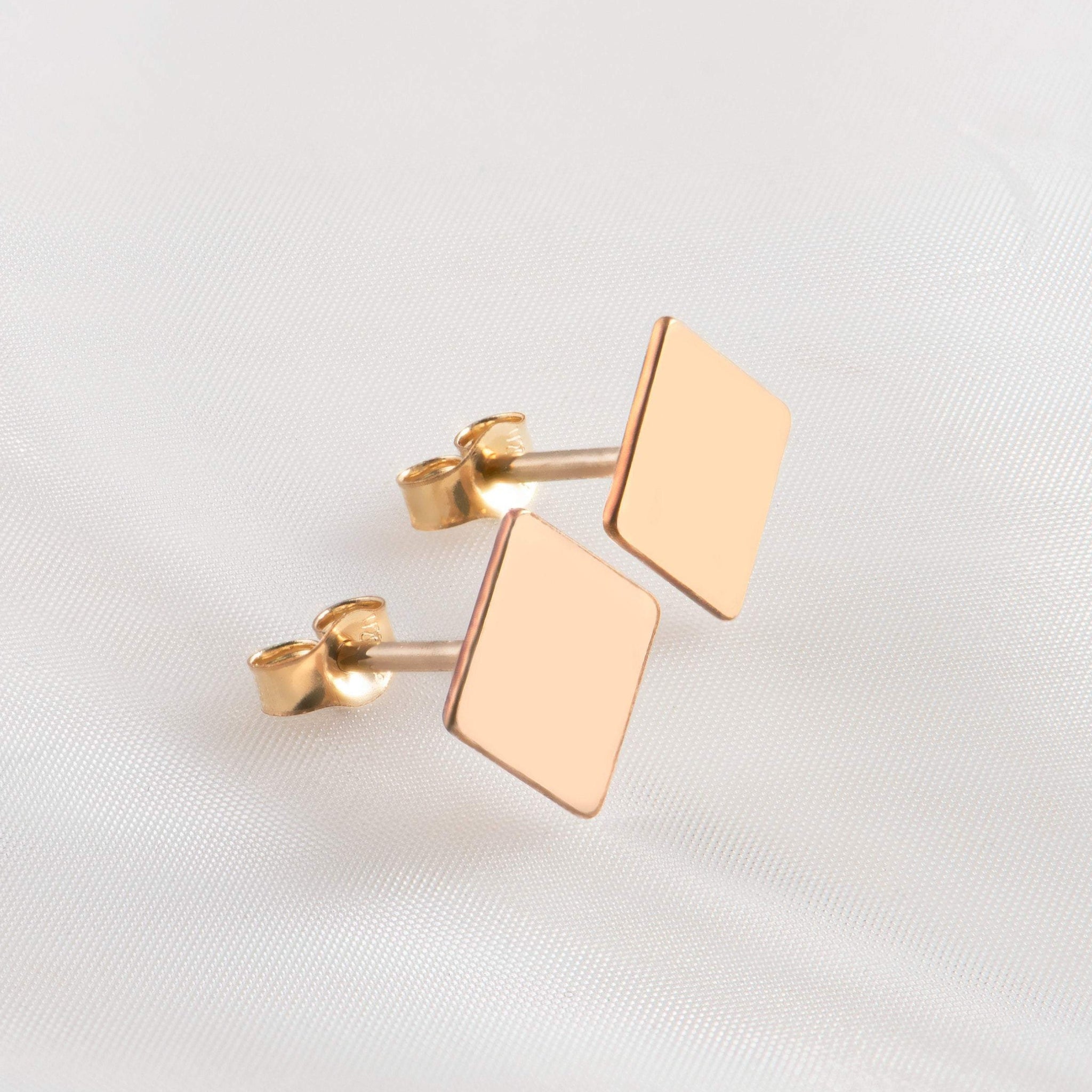 Gold Diamond Stud Earrings