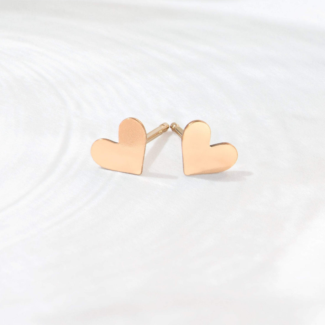 Gold Heart Stud Earrings