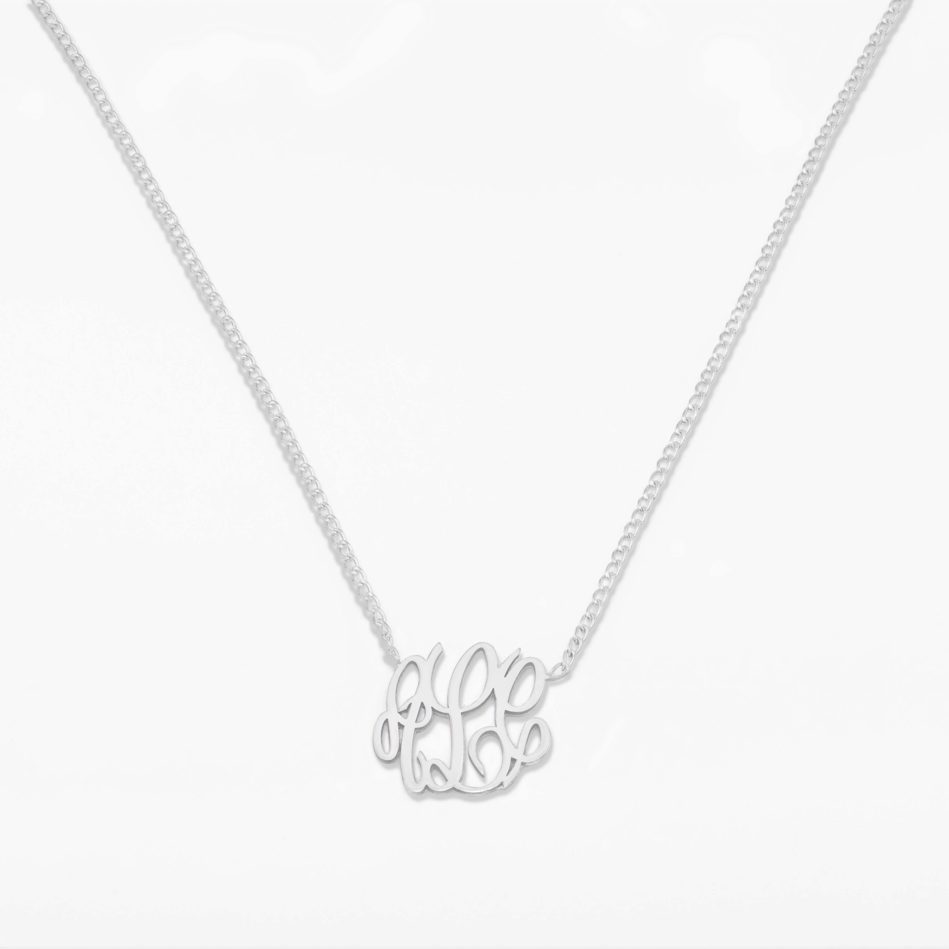 Monogram Necklace w/ Curb Chain