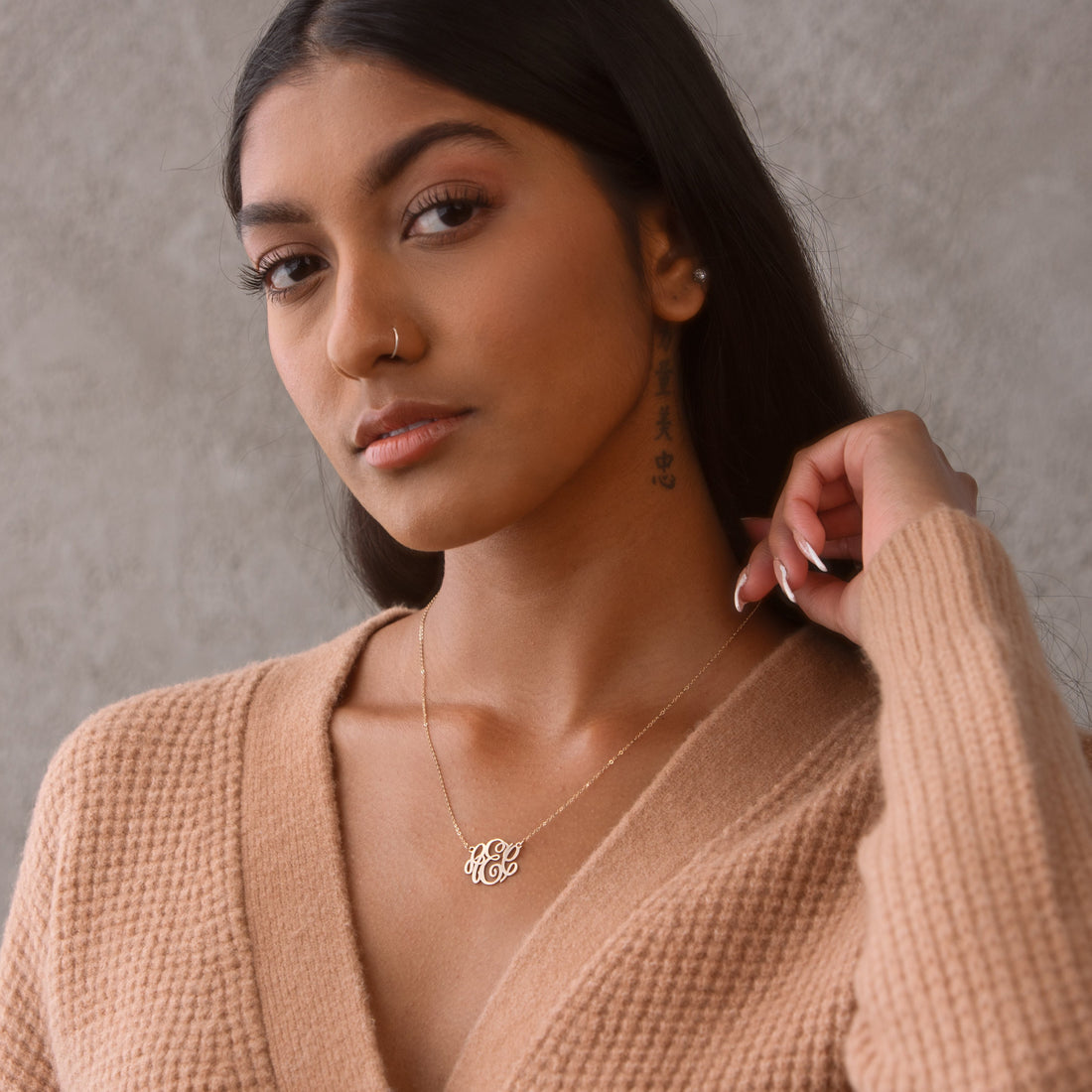 Script Monogram Initial Necklace